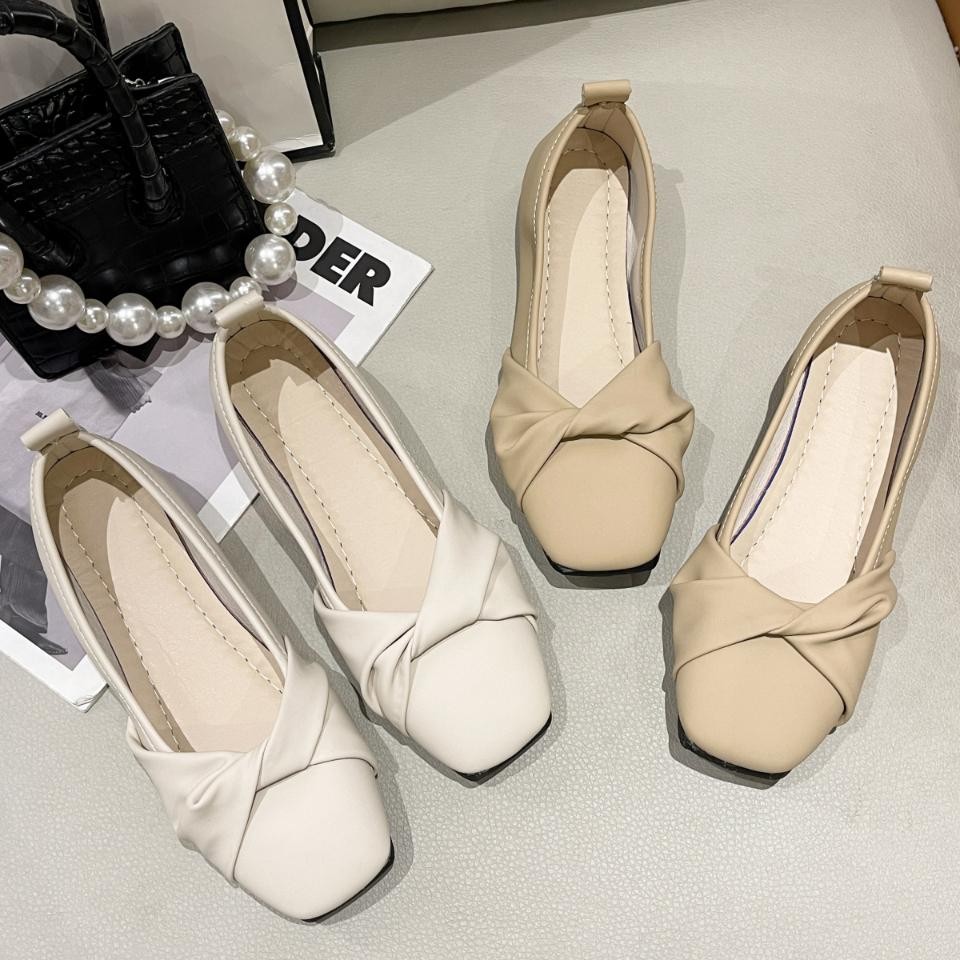 Epatu Aret Lip On Flat Aual Antai Wanita Flathoe Ha Tahu Tinggi 1Cm Erja Antor Dewaa New Era Gantin 