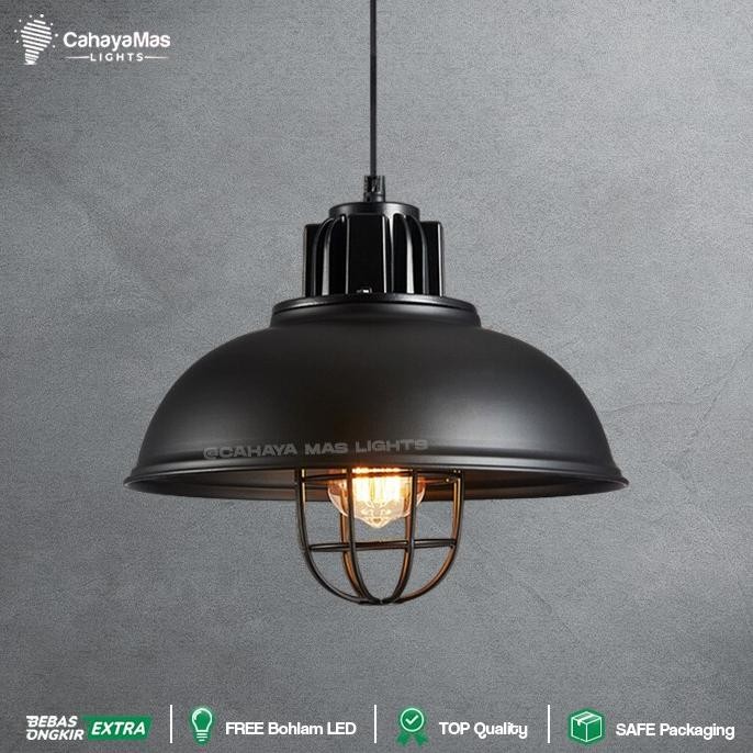 TERMURAH Lampu Hias Gantung Cafe Dapur Industrial Vintage Antik Hitam FULLSET