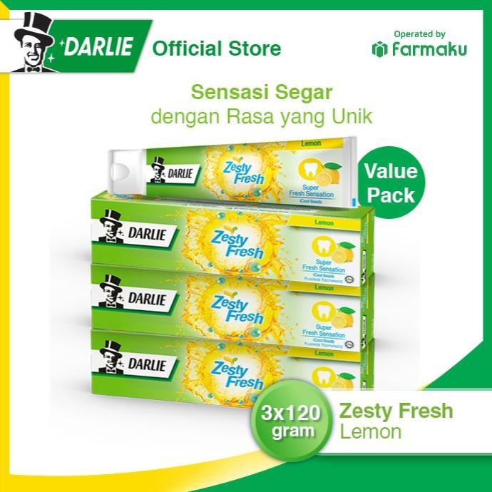 

Produk Baru!! DARLIE Zesty Fresh Lemon Pasta Gigi 120 gr - Value Pack Isi 3 Pcs