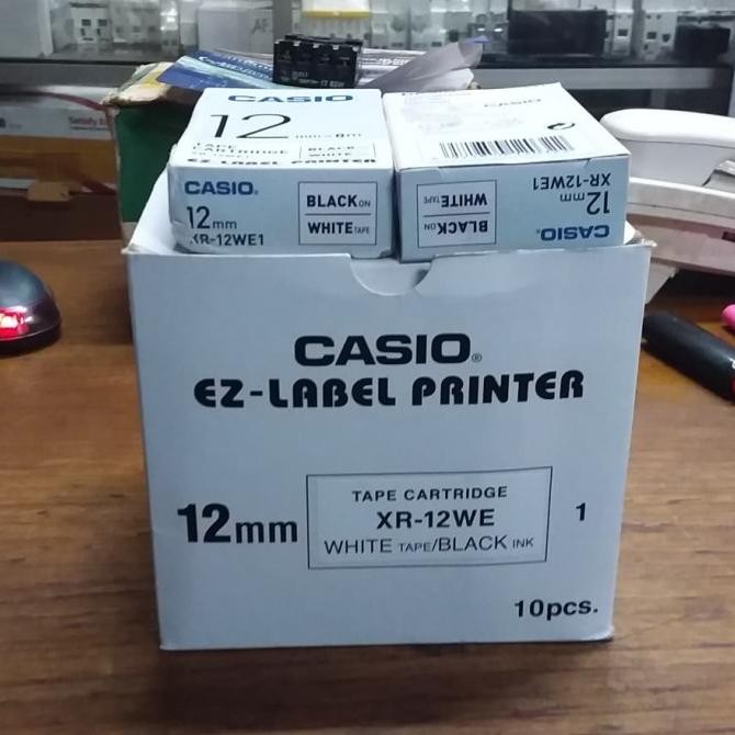 

CO Tape Cartridge Casio XR-12WE XR-12WE1 XR 12WE 12WE1 Black Hitam