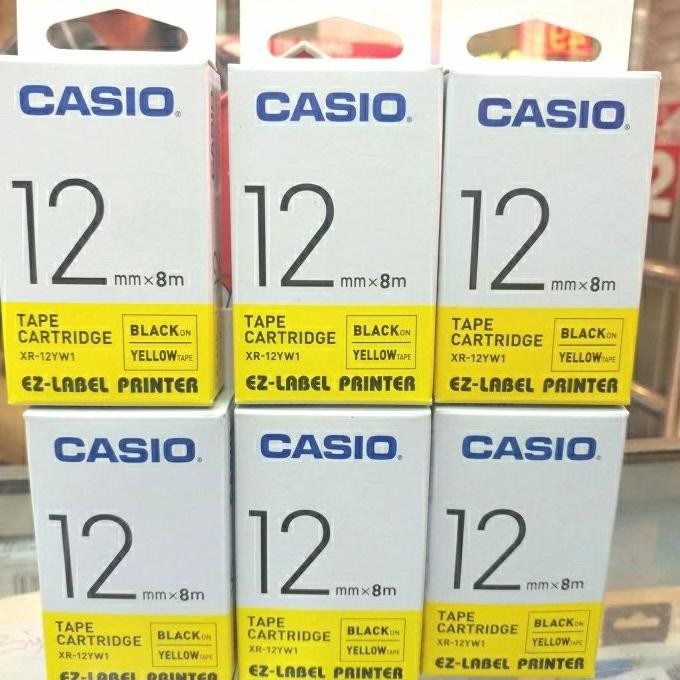 

CO EZ-Label Printer Casio 12mm Black Ink Yellow XR-12YW1