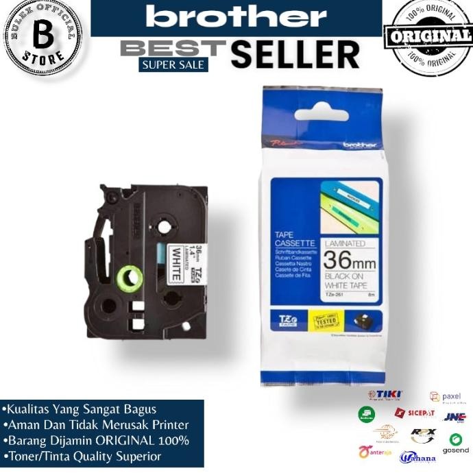 

CO Brother Label Tape TZE-261 36MM Black on White TZE 261