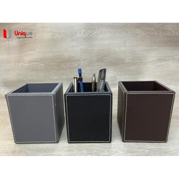 

diskon! tempat wadah alat tulis pena pensil/tempat sisir minimalis bahan kulit