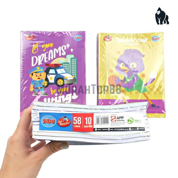 

Buku Tulis Sidu 58 Lembar / Buku Sekolah Anak [PER PACK ISI 10 PCS] !!