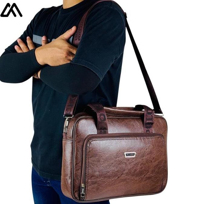 new tas selempang tas laptop kulit pu 14inch pria