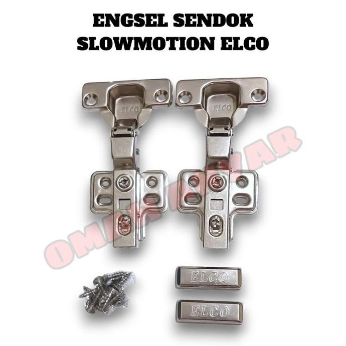 .........] 1 PASANG Engsel Sendok Olympik Kaca Elco Hidrolik Hidrolis 35mm 26mm