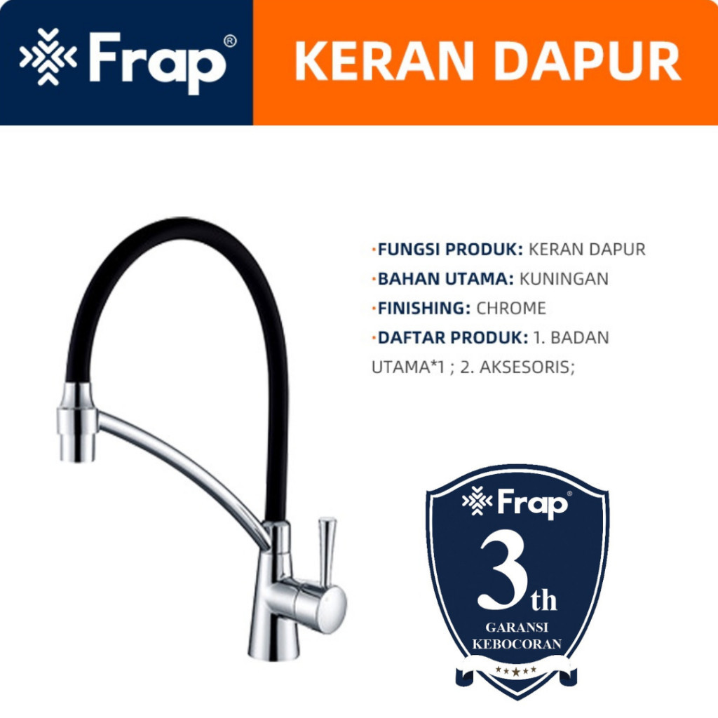 FRAP IF1052 Kran Dapur Cuci Piring Keran Angsa Dengan Selang Fleksibel Panas dan Dingin