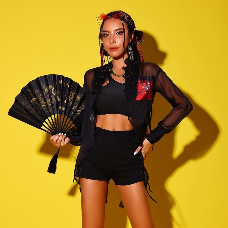 Wind Dance Costume for Women Modern Dance Outfit National Trend Street Dance Set kpop Girl Group Per