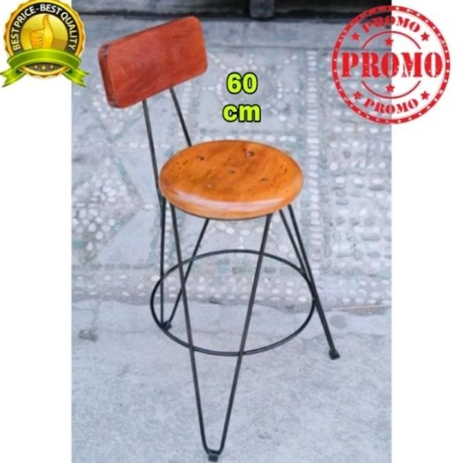 hanya disini] KURSI BULAT TINGGI BESI 60 CM PAKAI SANDARAN /KURSI CAFE