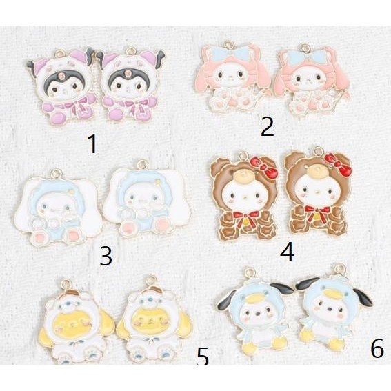 

~^~^~^] Charm sanrio costume enamel pendant bandul kalung gelang kuromi cinnamoroll