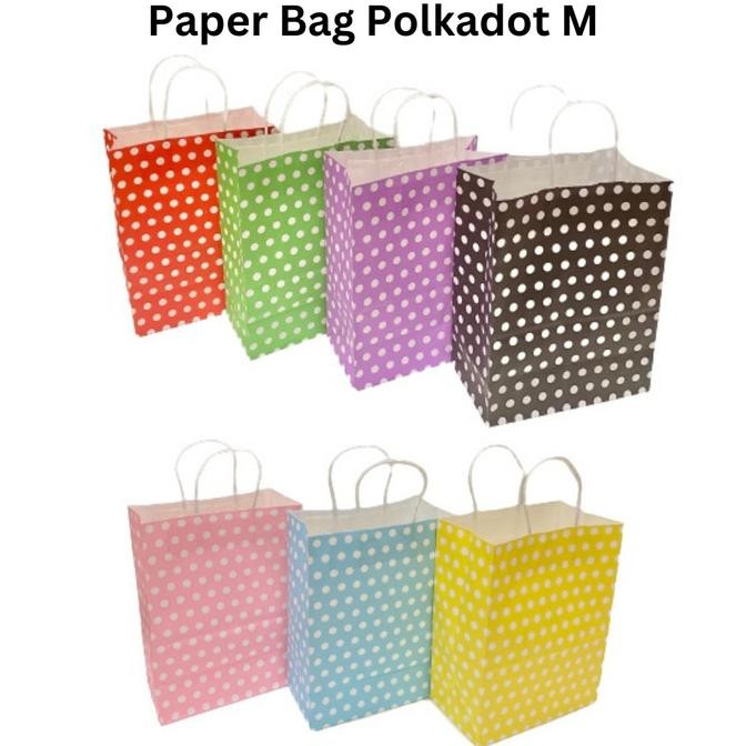 

Buruan beli] Paper Bag / kantong belanja / tas kertas / shopping bag - Polkadot M