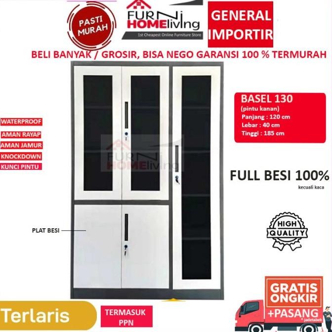

Promo Lemari Arsip Filing Cabinet Besi 3 Pintu Smj312 Pintu Kaca
