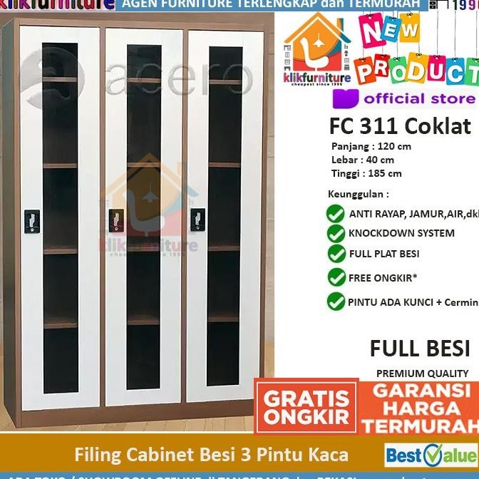 

Filing Cabinet 3 Pintu Full Besi Lemari Arsip Besi Fc 311 Coklat