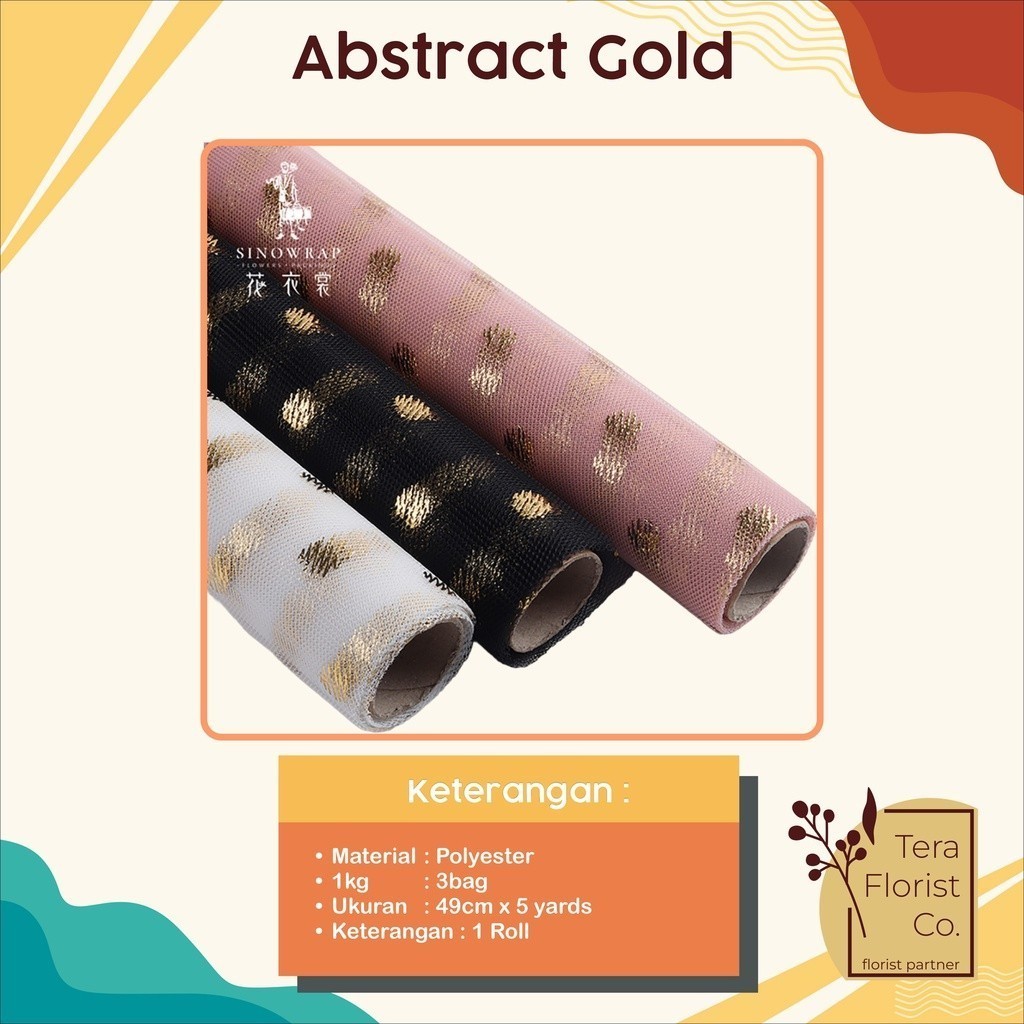 

1 Roll Abstract Gold Kertas Buket Bunga Flower Wrapping Kertas Buket Wrap Paper Bungkus Bouquet Pembungkus Kado P.HBS