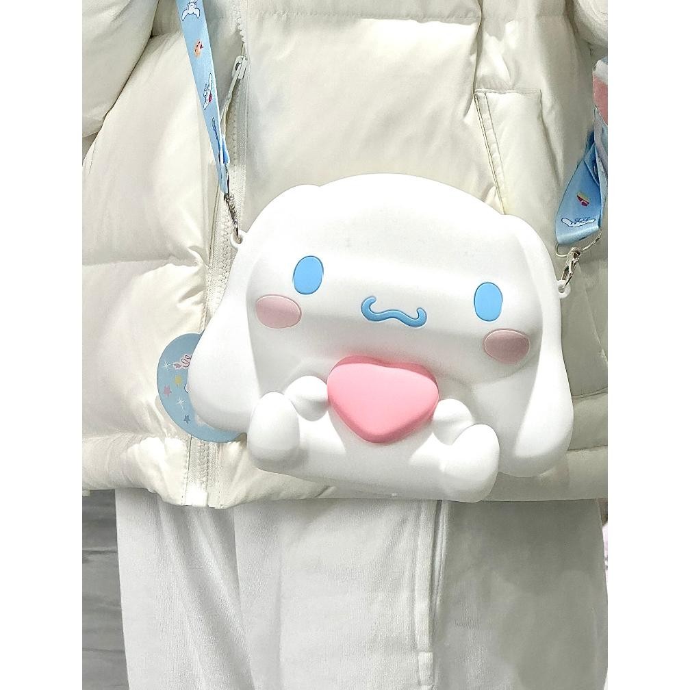 Tas Lucu Cinnamoroll/Dompet Koin Kartun/Tas Selempang Silikon/Tas Selempang Putri Kecil/Dompet Koin 