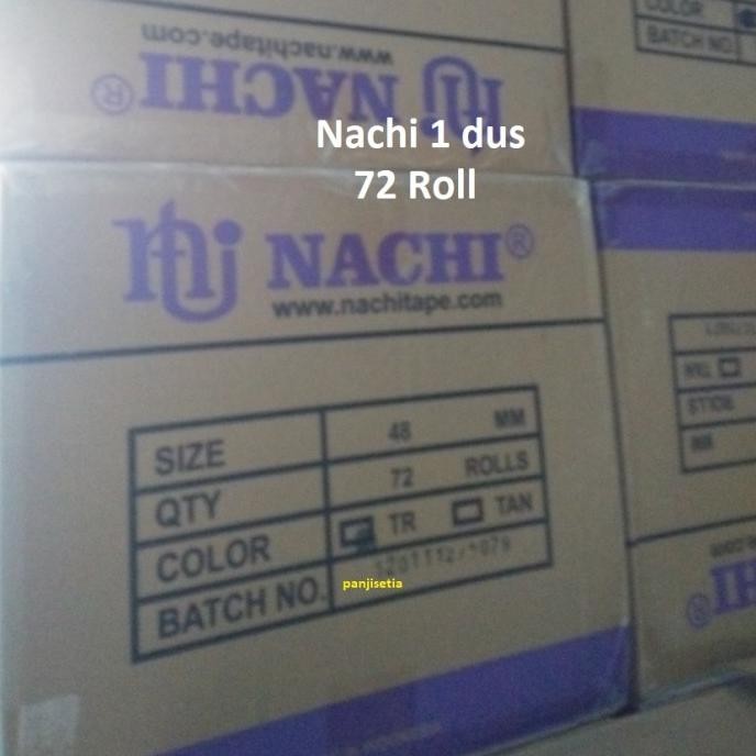 DISKON Isolasi Lakban OPP Nachi tape 2 Inchi 100 Yard Bening/Coklat 1 DUS