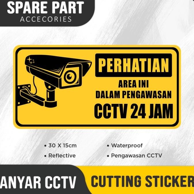 

HOT SALE Cutting Sticker / Stiker Area Pengawasan CCTV 30 X 15cm + Waterproof