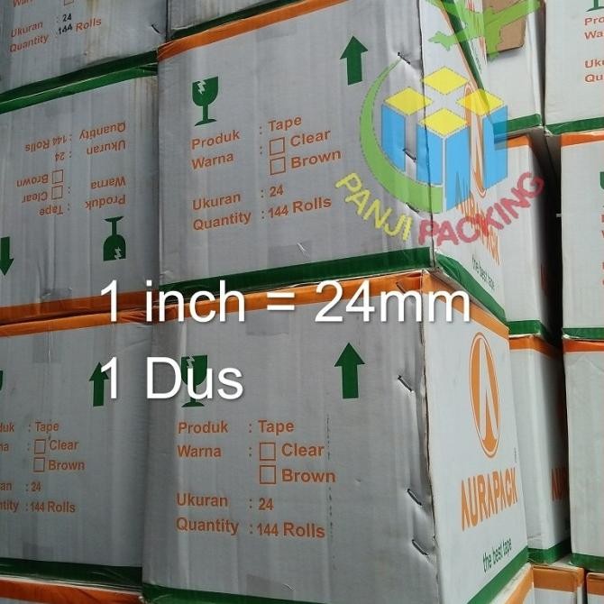 

SALE Lakban Solatip 24mm 1 Dus Aura Pack Solasi 1 inchi Bening Isolasi