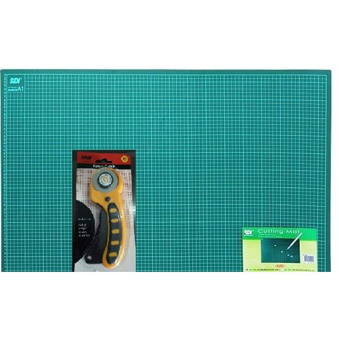 

Terlaris PAKET CUTTING MAT SDI A1 + ROTARY CUTTER SALE