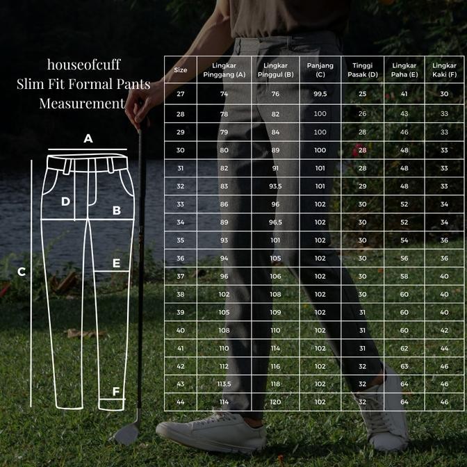 Murah Houseofcuff Celana Bahan Kerja Pria Formal Slim Fit Coklat Trouser