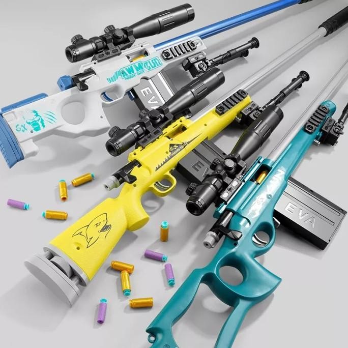 READY STOCK SENJATA MAINAN TOY GUN SNIPER MAINAN GUN AWP/702/M24 DART BLASTER 