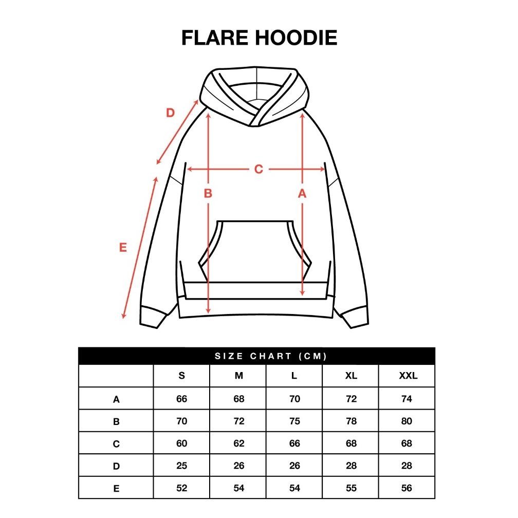 BISA COD UntCKD Flare Hoodie Steel Blue Fleece Dropped Shoulder ti-17