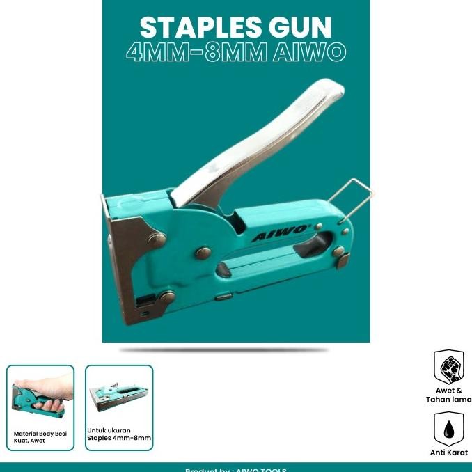 HOT PROMO Staples Gun /staples tangan / staples tembak 4mm-8mm AIWO
