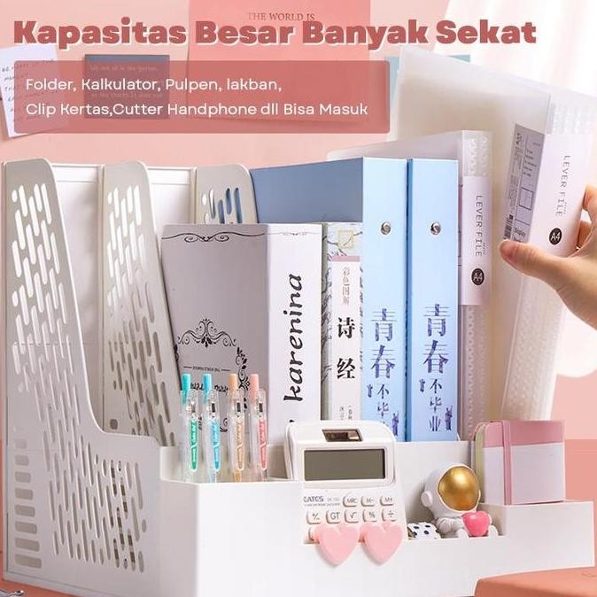 

[READY] Aimilo Rak Buku Rak Penyimpanan desktop organizer file organizer Box File Rak pena/ Organizer File / Buku Bahan Plastik Tebal Hitam Putih box file dokumen