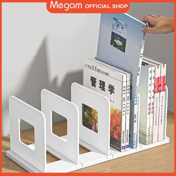 

MEGAM Rak Buku Sekat Organizer Rak Sekat Penyimpanan Meja Rak Box File HSB737