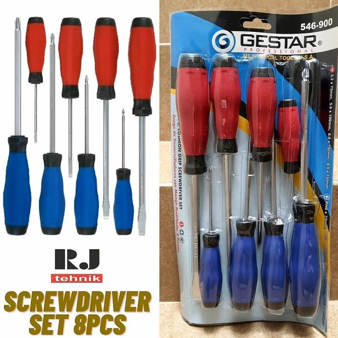 TERMURAH Gestar Crossman Obeng Mechanical Tool Screwdriver Set 8pcs