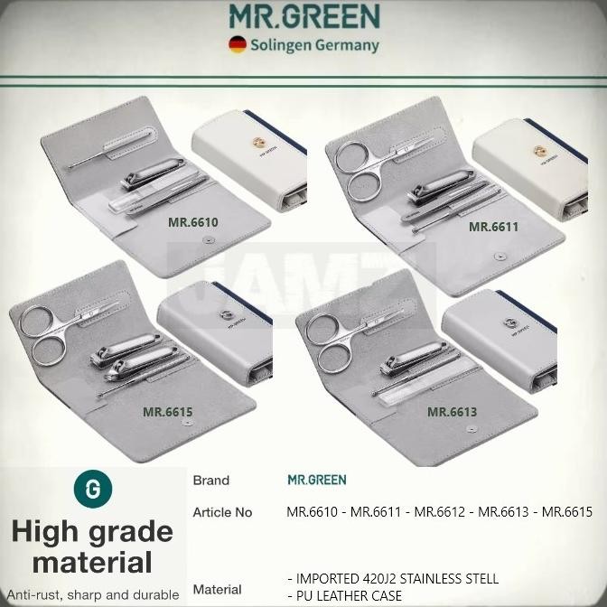 Terlaris Mr.Green Manicure Set Nail Clipper Manicure Pedicure Set Gunting Kuku Ready Stok