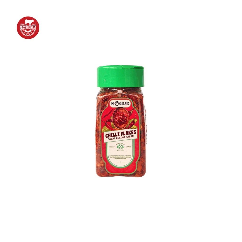 

BeOrganik Chilli Flakes / Cabe / Cabai Kering Kasar 40gr, Brothermeatshop