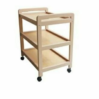 Sale Meja Rak Dorong Tv Dispenser Kayu 3 Susun Roda