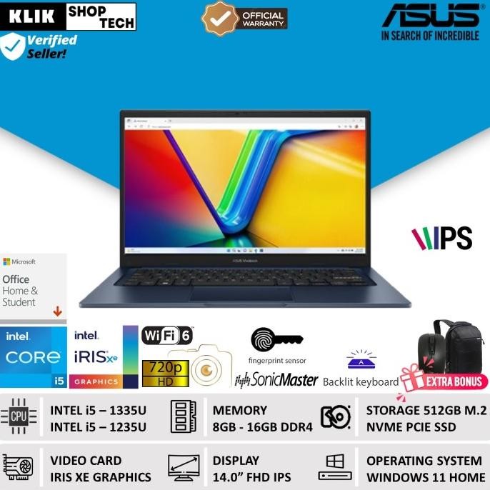 Laptop ASUS Vivobook 14 Intel Core i5 1335U RAM 16GB 512GB FHD Win11 BIMS