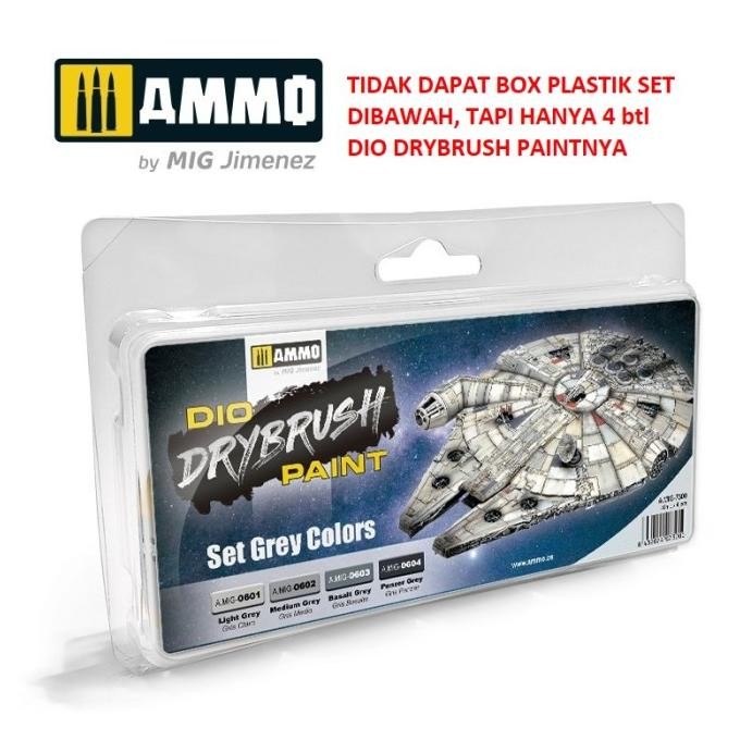

Sale Amig7300 Drybrush : Set Grey Colors (4 X 40Ml)