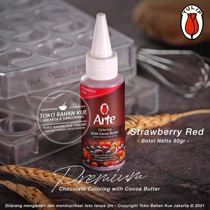 

TULIP ARTE STRAWBERRY RED CHOCOLATE COLORING COCOA BUTTER WARNA MERAH