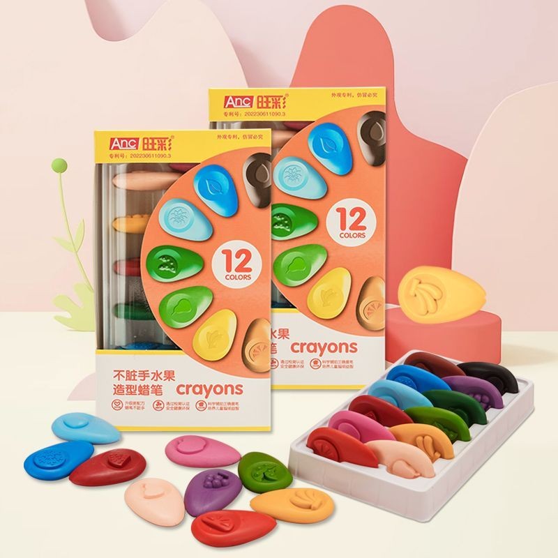 

Krayon Tangan Non-kotor untuk Anak-anak, Krayon Tangan Anti-lengket Dalam Kotak untuk Anak-anak