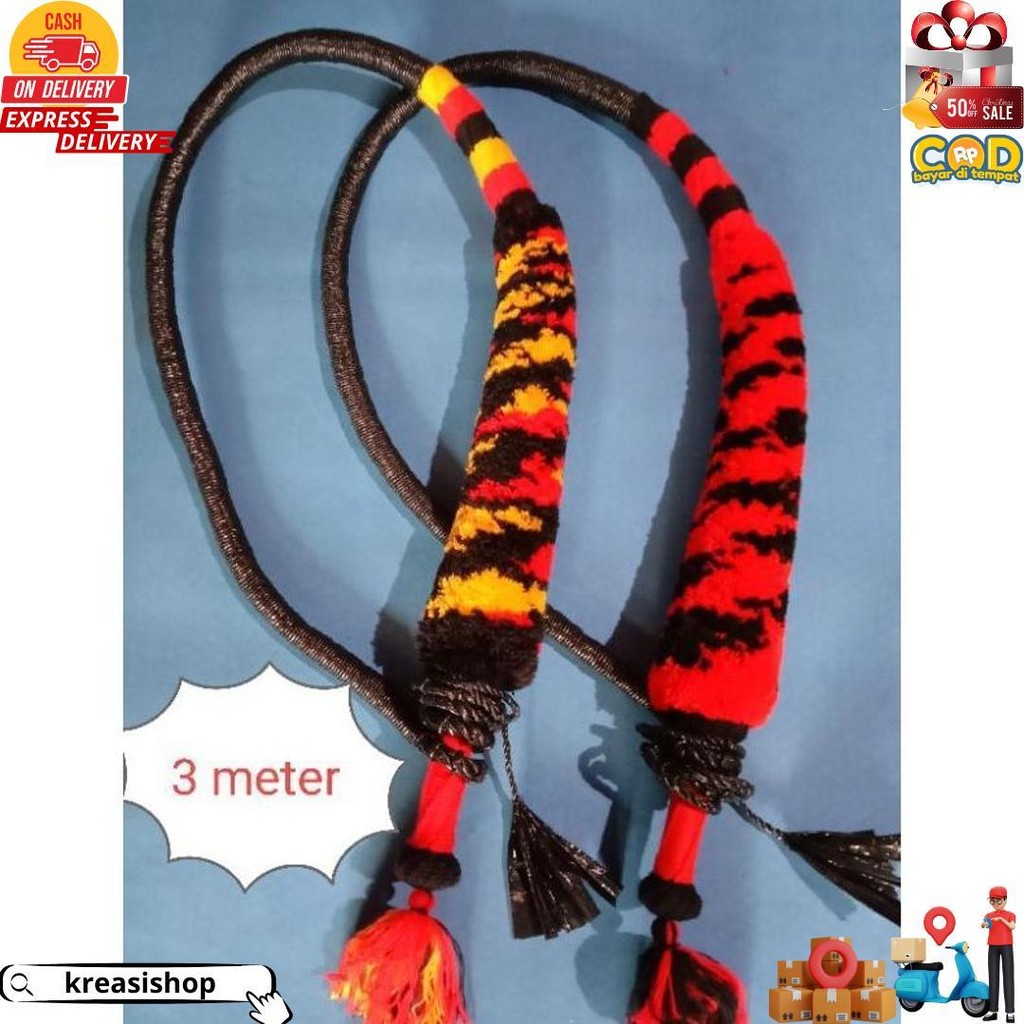 [ Cod ] Cambuk Pecut Bopo Gom,Byok Panjang / Pecut Jaranan Panjang / Pecut Bopo Gombyok