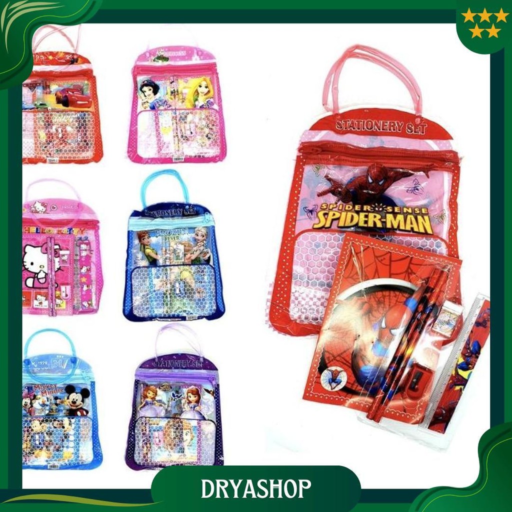 

Duawarna Stationary Set Free Bag Set Alat Tulis Anak Sekolah Motif Kartu Bonus Tas Penyimpanan Promo