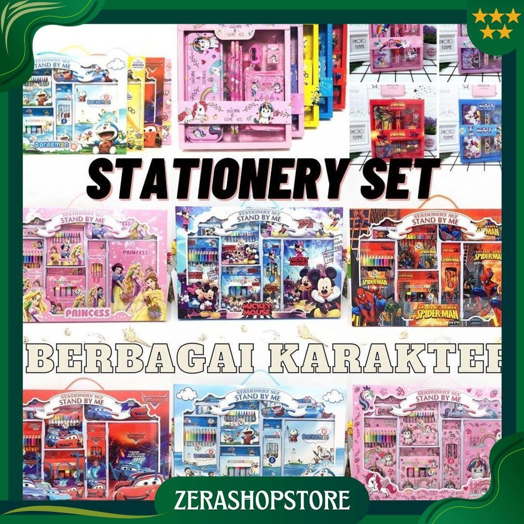 

Paket Alat Tulis Anak Stationery Set Sekolah Karakter Spiderman Frozen Unicorn Mcqueen Cars Souvenir Goodie Bag Gift Kado Anak Ori