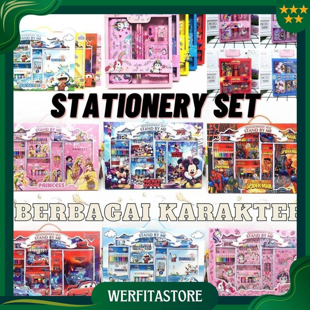 

Paket Alat Tulis Anak Stationery Set Sekolah Karakter Spiderman Frozen Unicorn Mcqueen Cars Souvenir Goodie Bag Gift Kado Anak Promo Puncak