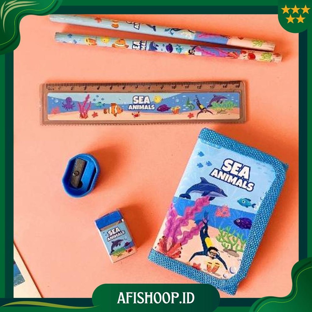 

- S5926 Stationery Set / Alat Tulis Set 6 In 1 Hadiah Souvenir / Paket Alat Tulis + Dompet Anak / Alat Tulis Set Karakter Promo Puncak