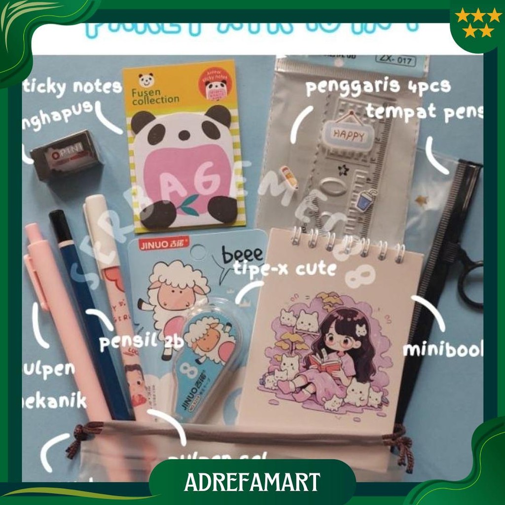 

Serbagemes88 - Set Alat Tulis Lengkap 10 In 1 Karakter Lucu / Stationery Lengkap Best Seller