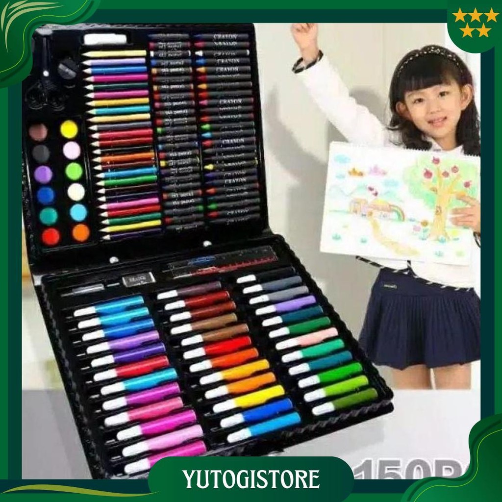 

150Pcs Crayon Set Art Set Isi 150 Pcs Pensil Warna Set Anak Crayon Full Set Alat Lukis Cat Krayon Promo Puncak