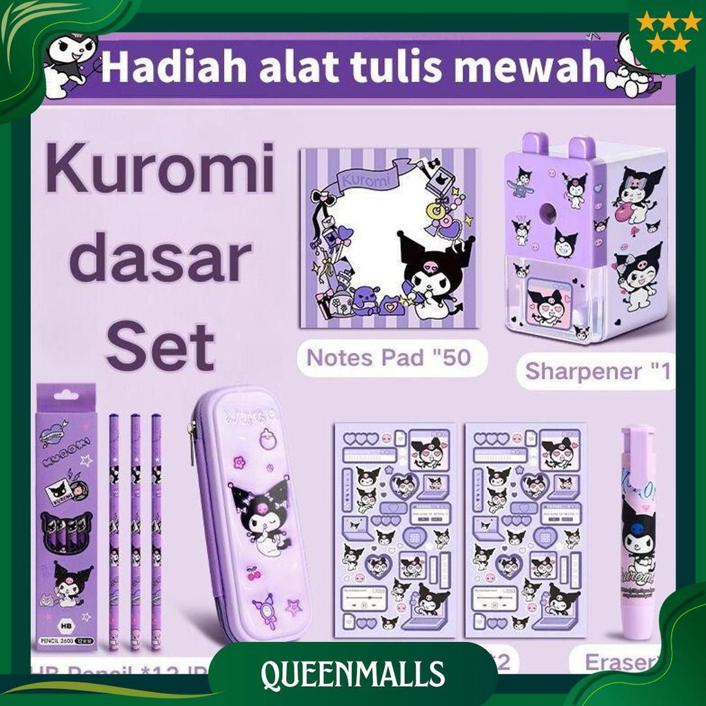 

CodKuromi Kotak Hadiah Mewah Alat Tulis Set Sanrio Tempat Pensil Buku Catatan Hadiah Ulang Tahun Anak Perlengkapan Sekolah Set Alat Tulis Kuromi Cod