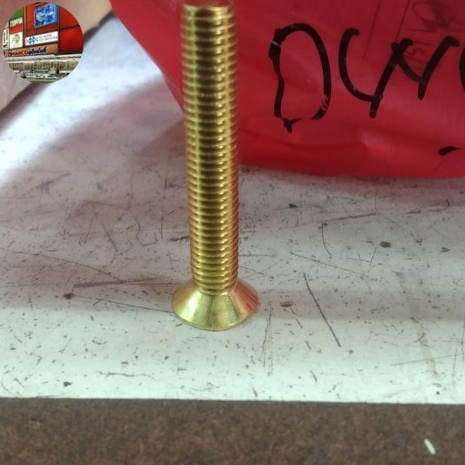 Baut Dan Mur Verseng Kuningan M6 X 55