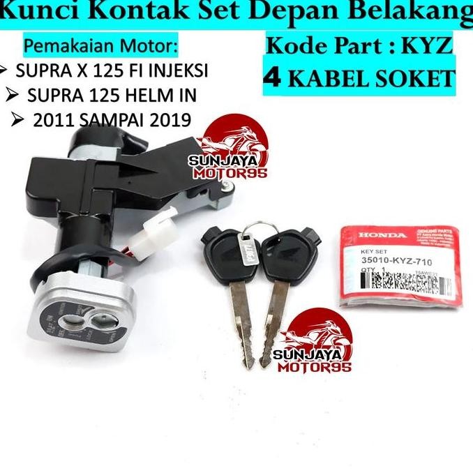 Kunci Kontak Supra X 125 Fi Injeksi Helm In Set + Kunci Jok Belakang Kyz Accessories Motor  Anak Kab