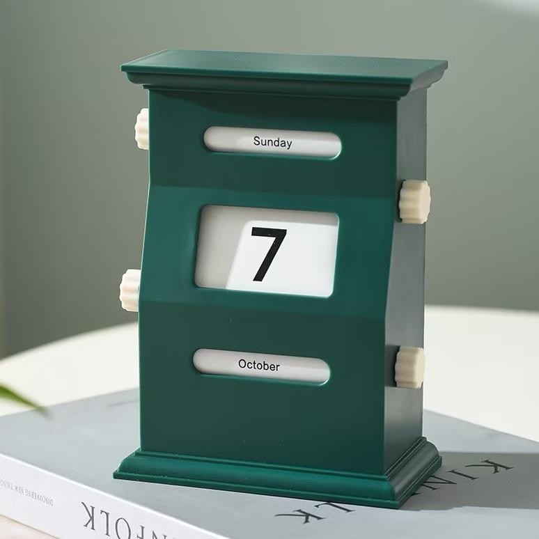 

Kalender Putar Retro Hiasan Meja Peetual Calendar Permanen Calender Desktop Kalender