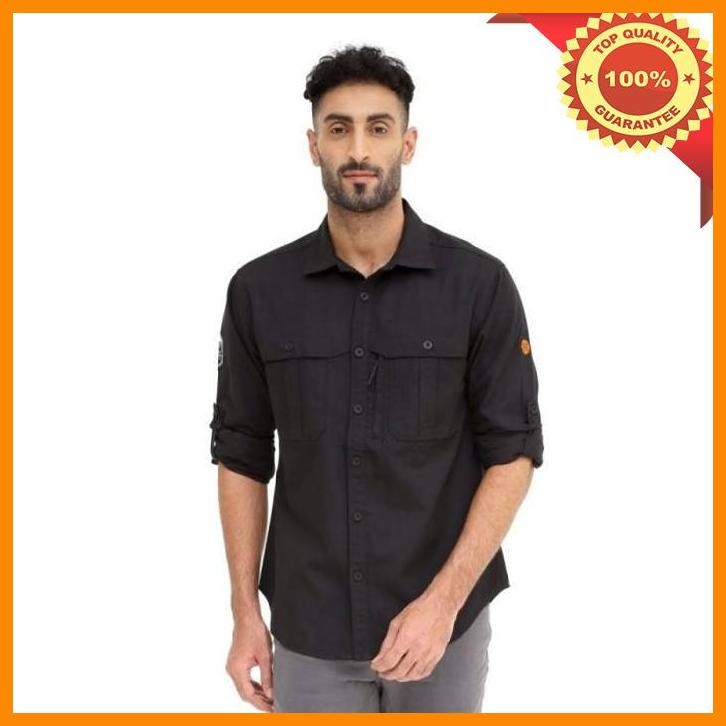[bra] kemeja eiger ambition tropic blk borneo f1 shirt - black