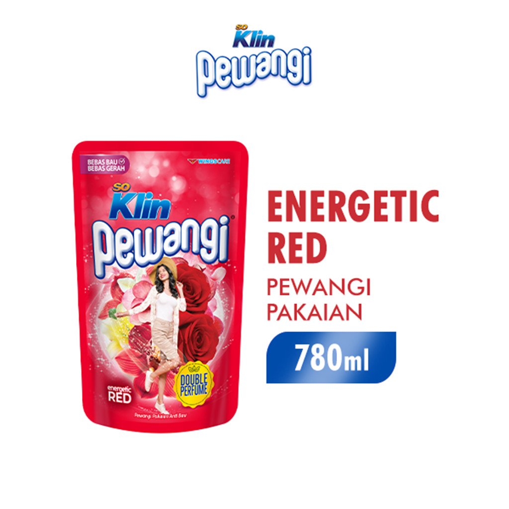 Soklin Pewangi Pakaian Energetic Red Pouch 780 ml